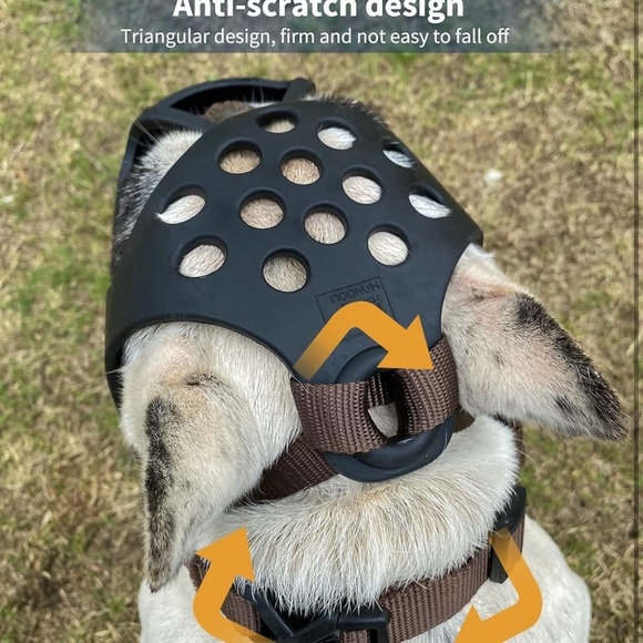 BARKLESS Short Snout Dog Muzzle, Soft Silicone Flat Faced Muzzle French Bulldog - Picture 3 of 11